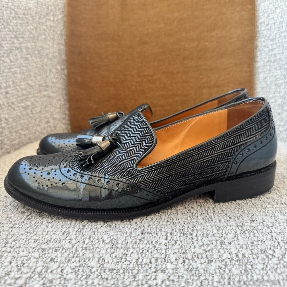 Bardnessa Franchetti Women’s Black Wingtip Brogue Tassel Loafers EU 36 (US 5.5) - Picture 14 of 15